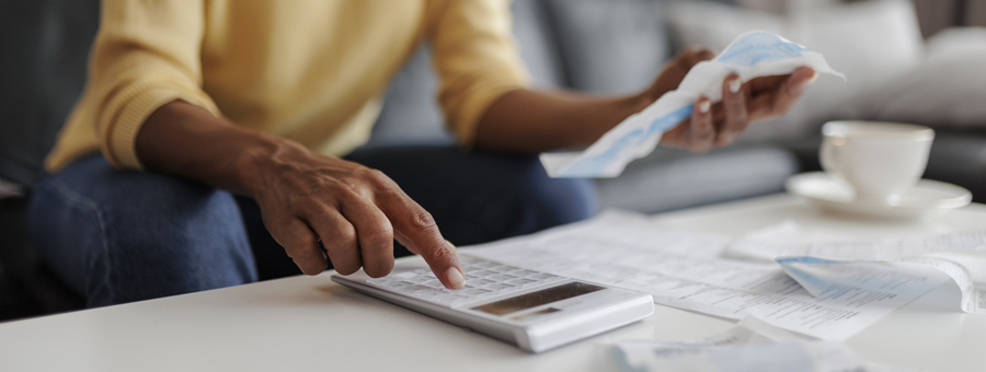 Person paying bills.