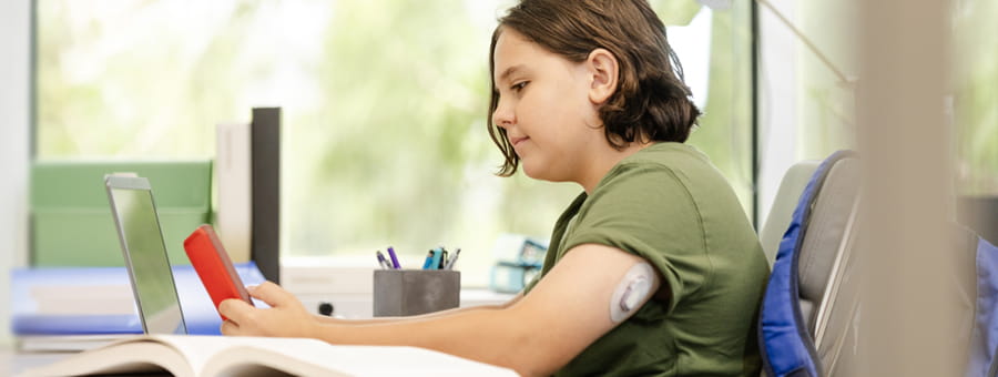 Child working on schoolwork