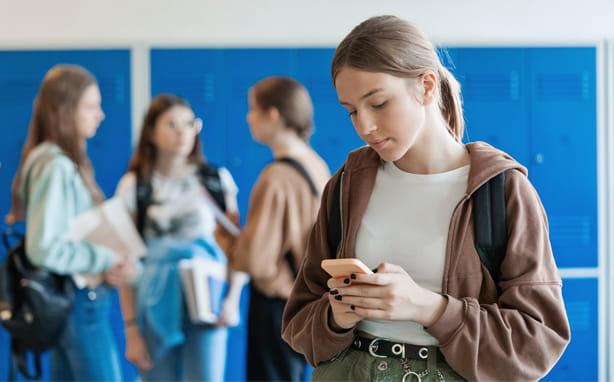 A girl on her cell phone