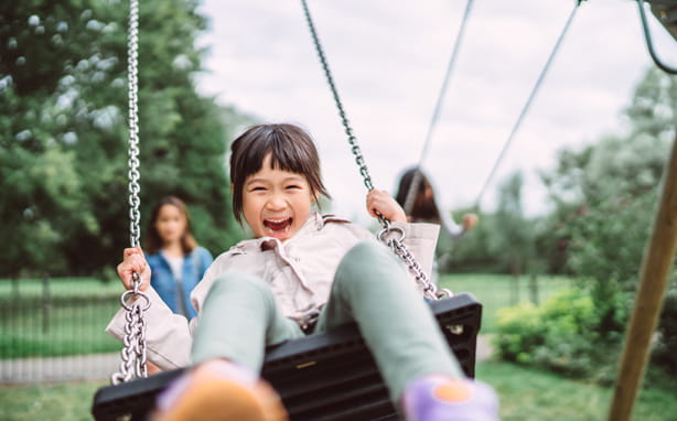Child on a swing