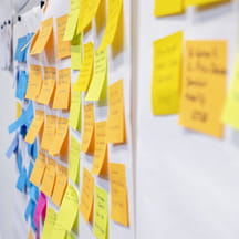 Post-it-notes on white board