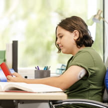 Child working on schoolwork